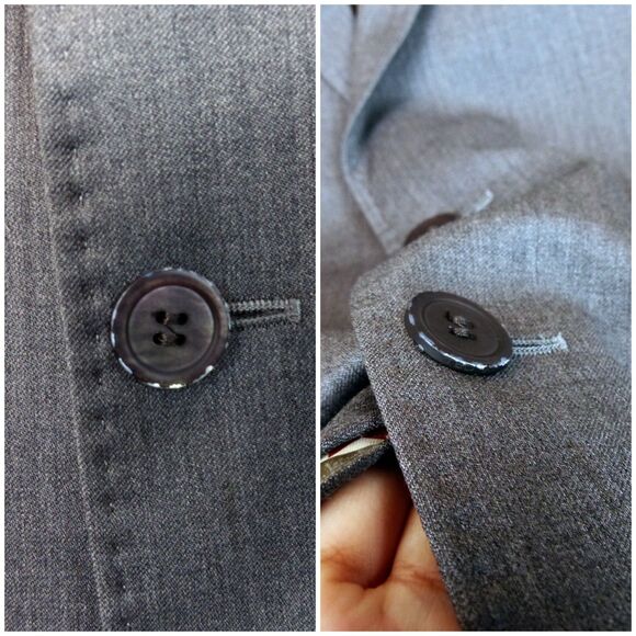 Ted Baker London Blazer Jacket Men 40R Gray Debonair Wool Two Button Suit Coat - Picture 6 of 13